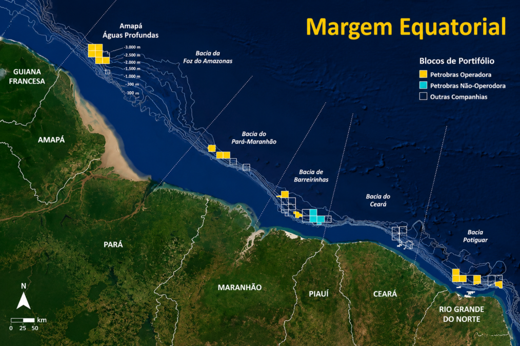 Marinha na Margem Equatorial: o desafio de acompanhar o novo ciclo estratégico do petróleo brasileiro 2 representação da Margem Equatorial Brasileira.