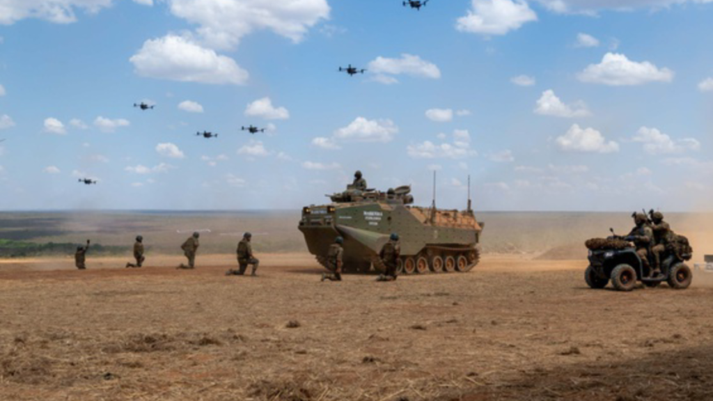 Operação Formosa 2026 reúne Marinha, Exército e FAB em exercício conjunto no Planalto Central 4 Operação Formosa 2026 reuniu meios das três Forças Armadas no Campo de Instrução de Formosa (CIF), em Goiás. Foto: Ministério da Defesa.